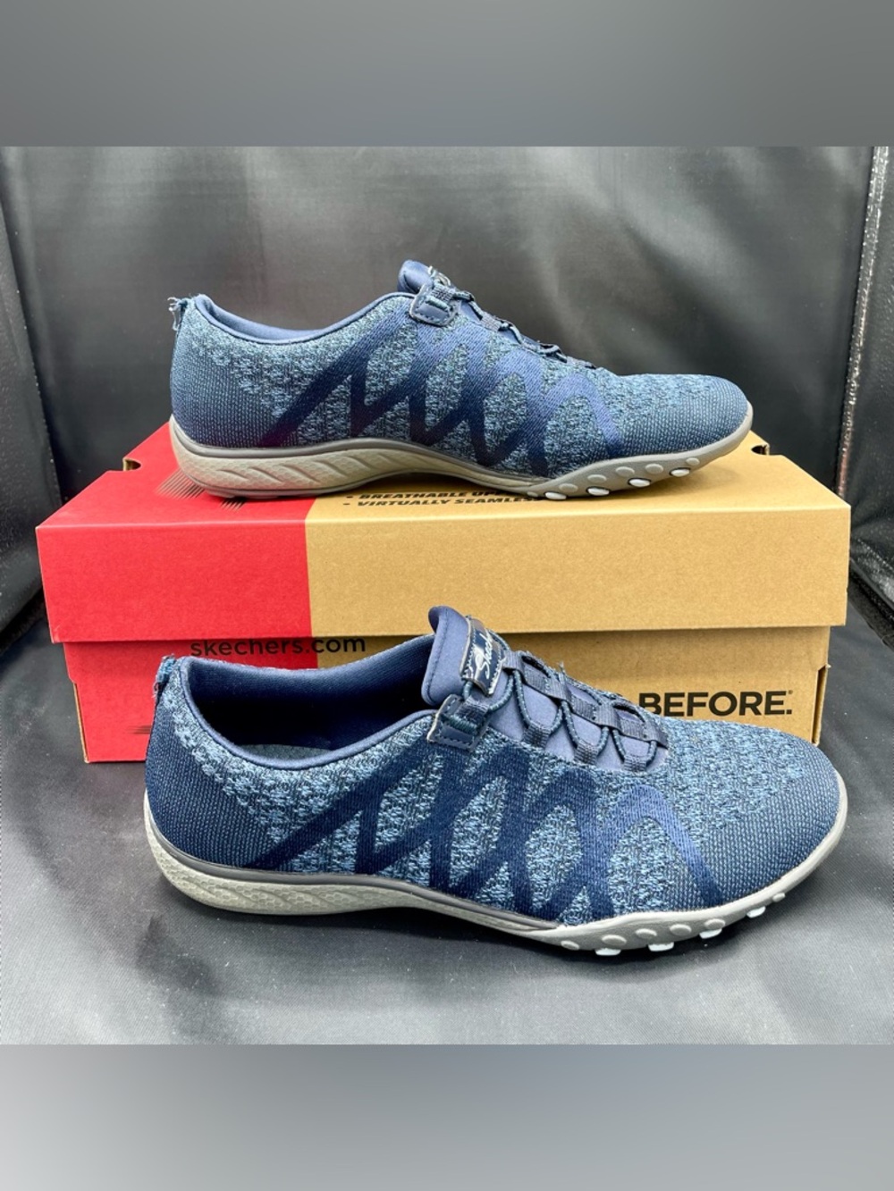 Skechers Breathe Easy Slip-On Sneaker in Navy Blue - Women's Size 7 - SN 100301